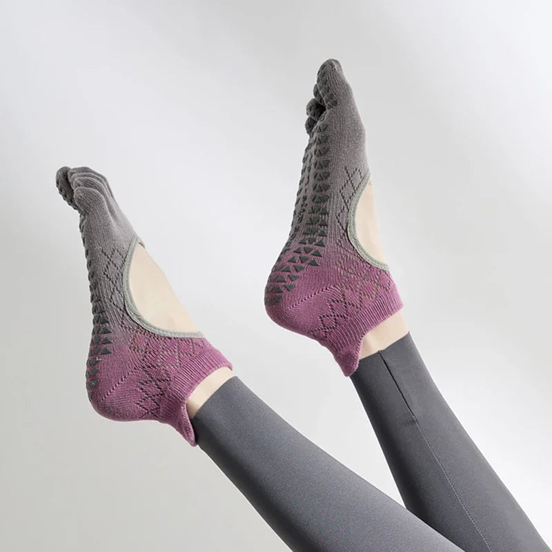 Women's Five-Toe Non-slip Silicone Ankle Socks