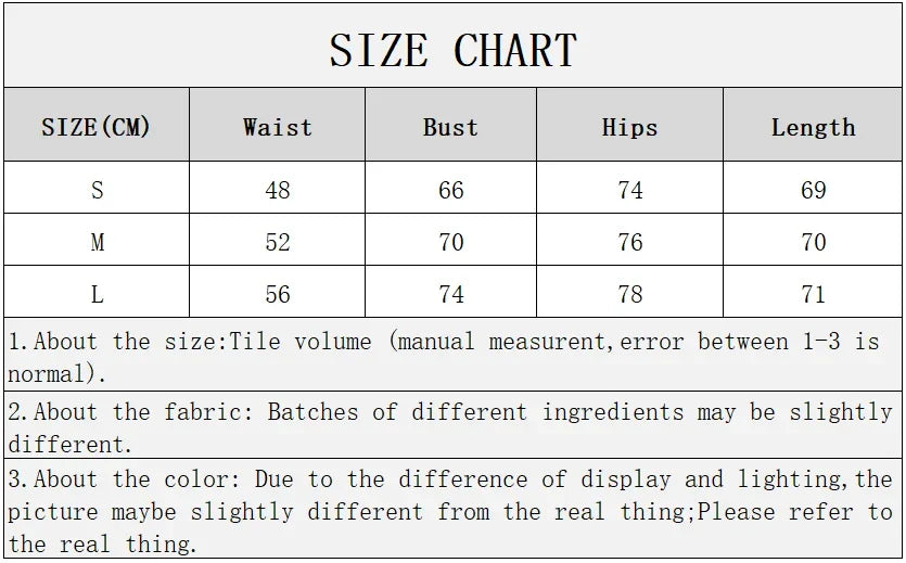 Size Chart for KeneChic Tights