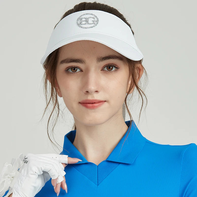 Closeup of Pretty Woman in a Fashionable Women's Golf Cap